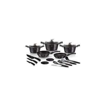   Berlinger Haus Carbon Pro Collection 17 részes edénykészlet márvány bevonattal