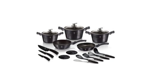 Berlinger Haus Carbon Pro Collection 17 részes edénykészlet márvány bevonattal
