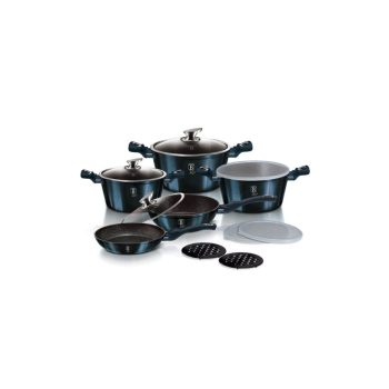   Berlinger Haus Metallic Line Aquamarine Edition 10+3 részes edénykészlet márvány bevonattal