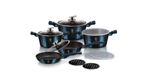 Berlinger Haus Metallic Line Aquamarine Edition 10+3 részes edénykészlet márvány bevonattal