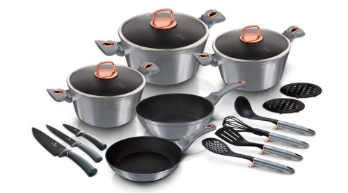 Berlinger Haus Moonlight Collection 17 részes edénykészlet titán bevonattal