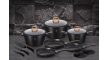 Berlinger Haus Black Rose Collection 14 részes edénykészlet márvány bevonattal
