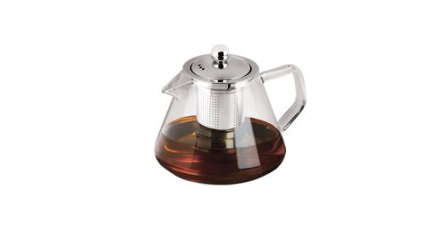 Berlinger Haus Black Silver Collection kerek hőálló üveg teáskanna szűrővel, 1 liter