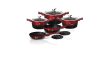Berlinger Haus Metallic Line Black/Burgundy 10 részes edénykészlet márvány bevonattal