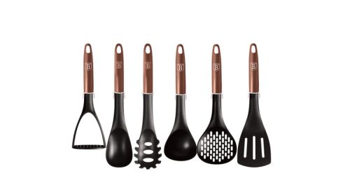 Berlinger Haus Metallic Rosegold Line 7 részes nylon konyhai eszköz készlet fali tartóval