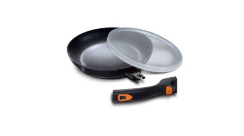 Berlinger Haus Granit Diamond Line serpenyő márvány bevonattal, levehető nyéllel, 24 cm, fekete nara