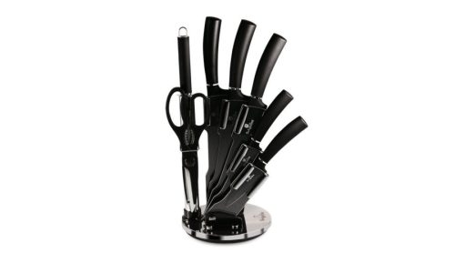 Berlinger Haus Black Silver Collection 8 részes késkészlet titán bevonattal, állvánnyal