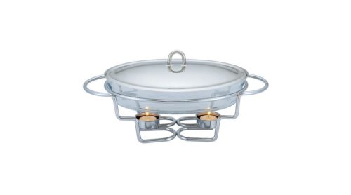Berlinger Haus melegen tartó ovális tálaló edény hőálló üvegből, fedővel, 3L