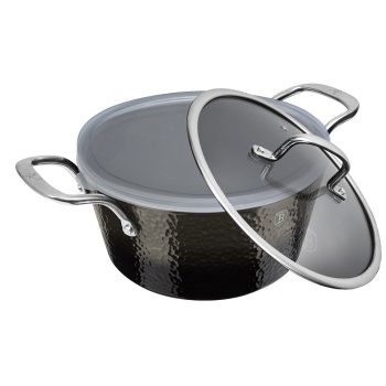   Berlinger Haus Shine Black Collection magas lábas titán bevonattal, kétféle fedővel, 20 cm