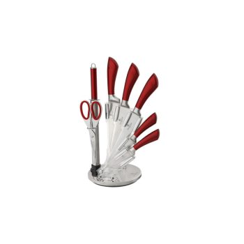   Berlinger Haus Metallic Burgundy Line 8 részes rozsdamentes acél késkészlet állvánnyal