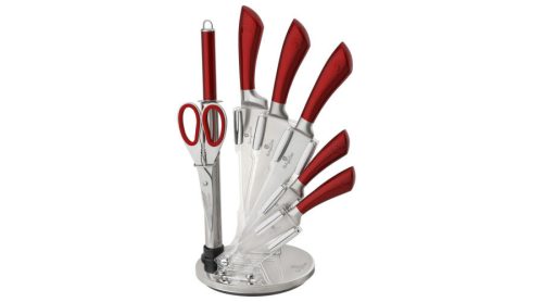 Berlinger Haus Metallic Burgundy Line 8 részes rozsdamentes acél késkészlet állvánnyal