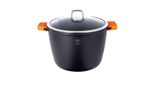 Berlinger Haus Granit Diamond Line fazék márvány bevonattal, fedővel, szilikon fogókkal, 28 cm