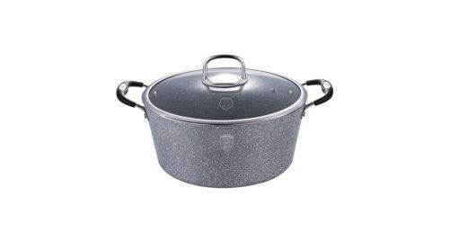 Berlinger Haus Stone Touch Line magas lábas kő hatású márvány bevonattal, hőálló szilikon fogókkal, 