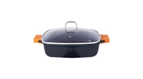 Berlinger Haus Granit Diamond Line szögletes lábas márvány bevonattal, szilikon fogóval, fedővel, 28