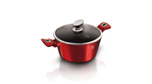 Berlinger Haus Metallic Burgundy Line magas lábas márvány bevonattal, fedővel, 20 cm