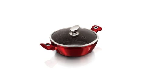 Berlinger Haus MetallicBurgundy Line lábas márvány bevonattal, fedővel, 32 cm