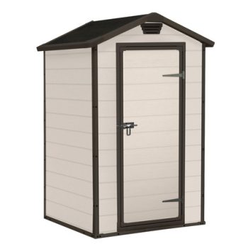 Manor 4x3 műanyag kerti tároló ház beige-barna