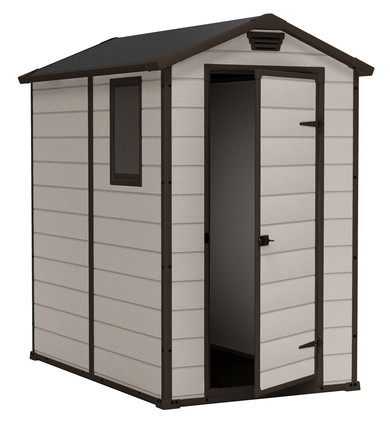 Manor 4x6 műanyag kerti tároló ház beige-barna