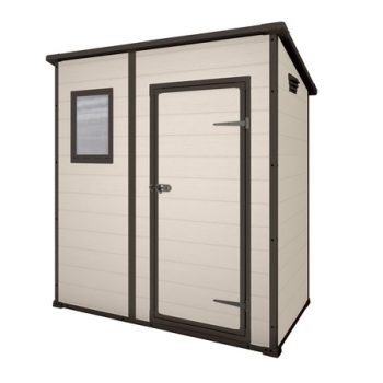 Manor Pent 6x4 műanyag kerti tároló ház beige-barna