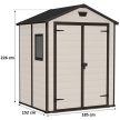 Manor 6x5 DD műanyag kerti tároló ház beige-barna