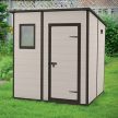 Manor Pent 6x6 műanyag kerti tároló ház beige-barna