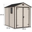 Manor 6x8 DD műanyag kerti tároló ház beige-barna