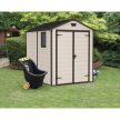 Manor 6x8 DD műanyag kerti tároló ház beige-barna