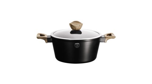 Berlinger Haus Ebony Maple Line magas lábas gránit-márvány bevonattal, fedővel, 20 cm