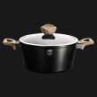 Berlinger Haus Ebony Maple Line magas lábas gránit-márvány bevonattal, fedővel, 20 cm