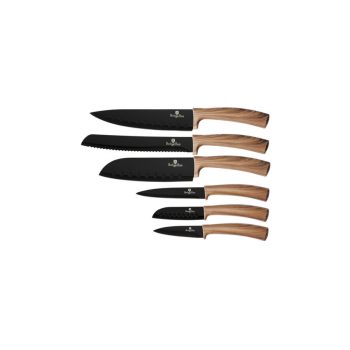   Berlinger Haus Ebony Maple Line 6 db-os késkészlet gyémánt bevonattal