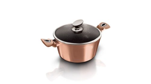 Berlinger Haus Metallic Rosegold Line magas lábas márvány bevonattal, fedővel, 28 cm