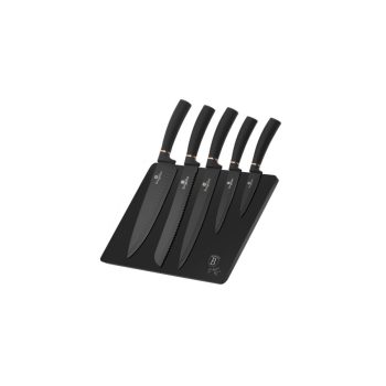   Berlinger Haus Black Rose Collection 6 részes rozsdamentes késkészlet tapadásmentes bevonattal, mágn