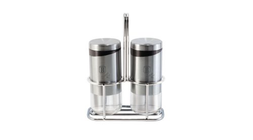 Berlinger Haus Royal Black Collection só- és borsszóró készlet állvánnyal, rozsdamentes/fekete