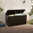 Marvel Plus műanyag kerti tároló láda 270L-es barna