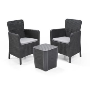   Trenton Balcony műanyag kerti balcony szett grafit - hűvös szürke