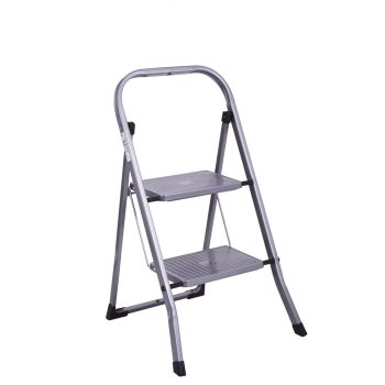   Kétszintes acél háztartási fellépő csúszásmentes szürke 2102