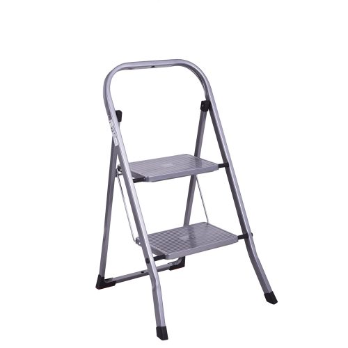 Kétszintes acél háztartási fellépő csúszásmentes szürke 2102