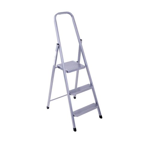 Három lépcsős acél háztartási létra szürke 213