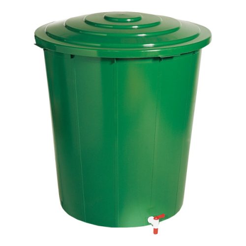 Műanyag kerti vízgyüjtő 500 liter+csap+aljzattal zöld