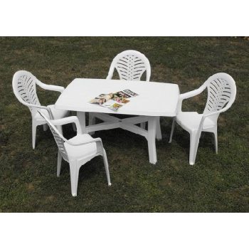 Rodoc műanyag kerti fehér szett