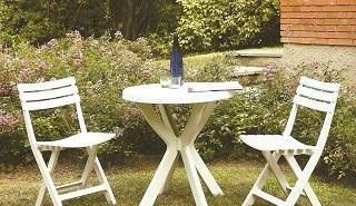 Bistro műanyag kerti fehér balcony szett