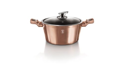 Berlinger Haus Metallic Rosegold Line magas lábas márvány bevonattal, fedővel, 24 cm