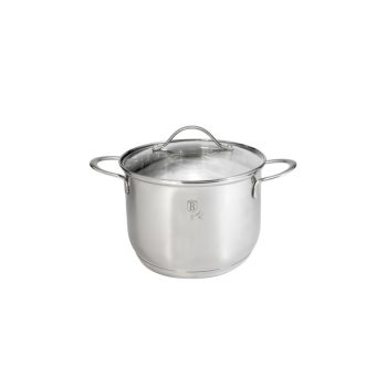   Berlinger Haus Silver Jewellery Collection rozsdamentes acél fazék hőálló üveg fedővel, 26 cm, 9.5 L