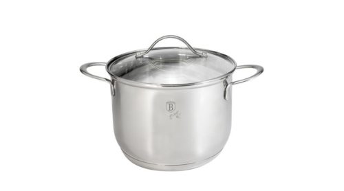 Berlinger Haus Silver Jewellery Collection rozsdamentes acél fazék hőálló üveg fedővel, 28 cm, 12.5 