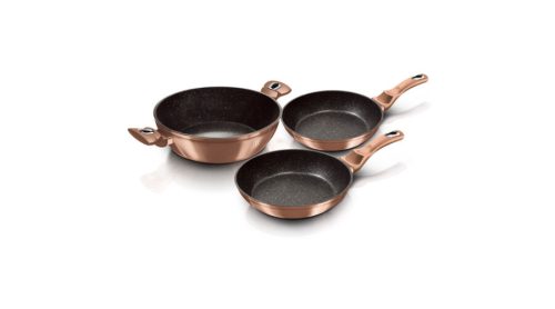 Berlinger Haus Metallic Rosegold Line 3 részes edénykészlet márvány bevonattal