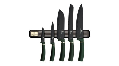 Berlinger Haus Emerald Collection 6 részes késkészlet tapadásmentes bevonattal, mágneses fali tartóv