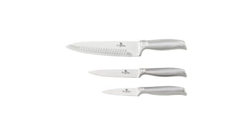 Berlinger Haus Kikoza Collection 3 részes késkészlet rozsdamentes acélból, fa dobozban, fekete