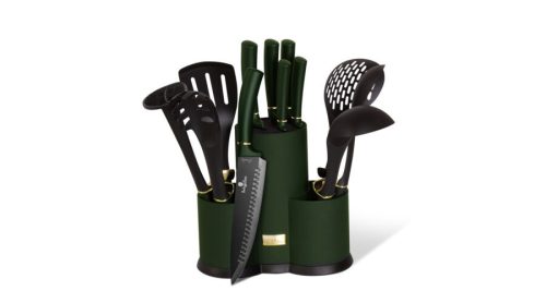 Berlinger Haus Emerald Collection 12 részes konyhai készlet késekkel és kiszedőkkel, smaragdzöld met
