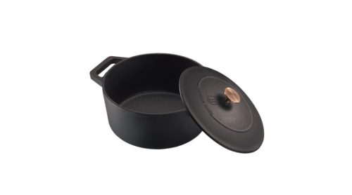 Berlinger Haus Black Rose Collection öntöttvas magas lábas fedővel, 24 cm