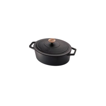   Berlinger Haus Black Rose Collection öntöttvas ovális sütőedény fedővel, 30 cm